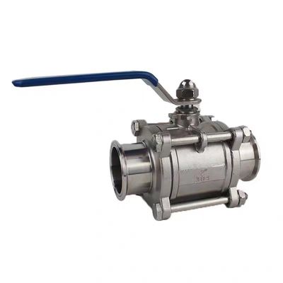Valvola a sfera di triclampo in acciaio inossidabile sanitario certificata ISO9001 304/316L per acqua