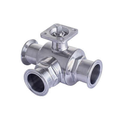 Valvole a sfera a tre vie di tipo TRI CLAMP di tipo TRI