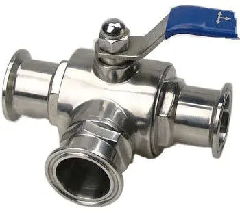 Valvole a sfera a tre vie di tipo TRI CLAMP di tipo TRI
