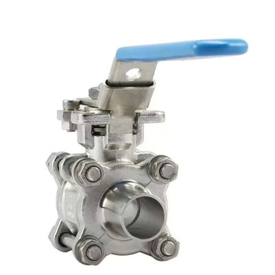 Valvole a sfera sanitarie per piattaforme elevate in argento 3pc per WZ 3A DIN CE ISO Lunghezza in acciaio inossidabile
