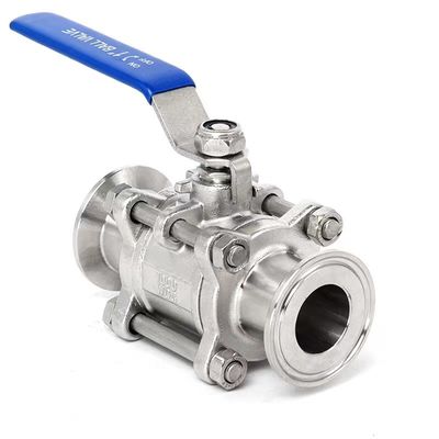 DN20-DN300 sanitari in acciaio inossidabile 3pcs Valvola a sfera con Tri Clamp connessione e dimensione