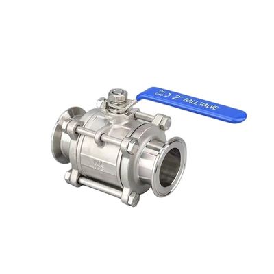 DN20-DN300 sanitari in acciaio inossidabile 3pcs Valvola a sfera con Tri Clamp connessione e dimensione