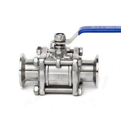 DN20-DN300 sanitari in acciaio inossidabile 3pcs Valvola a sfera con Tri Clamp connessione e dimensione