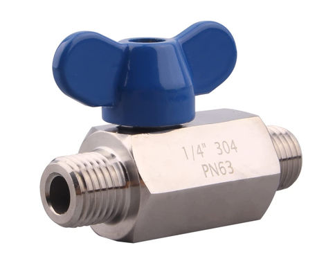Valvola a sfera in acciaio inossidabile da 1/4 pollice NPT Thread maschio supporto standard o personalizzato