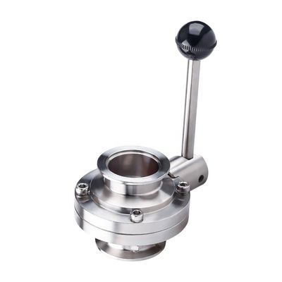 WZ Ss 304 316 Valvola a vuoto in acciaio inossidabile Tri-clamp Valvola farfalla per condotte