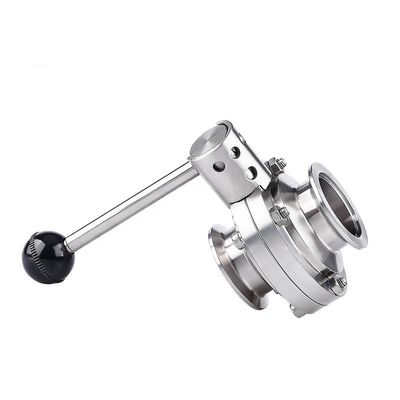 WZ Ss 304 316 Valvola a vuoto in acciaio inossidabile Tri-clamp Valvola farfalla per condotte