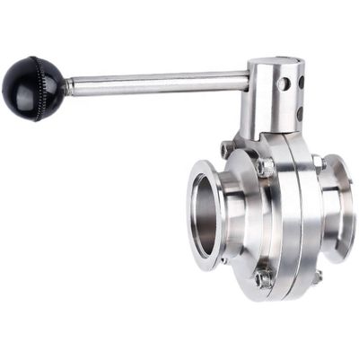 WZ Ss 304 316 Valvola a vuoto in acciaio inossidabile Tri-clamp Valvola farfalla per condotte