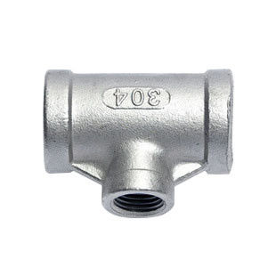 Fittings per tubi di fusione in acciaio inossidabile sanitari a filo femminile NPT 201/304 Reducing Tee