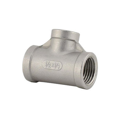 Fittings per tubi di fusione in acciaio inossidabile sanitari a filo femminile NPT 201/304 Reducing Tee