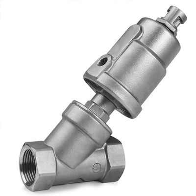 Valvola di sedile pneumatica ad angolo in acciaio inossidabile con design personalizzato e testa esagonale