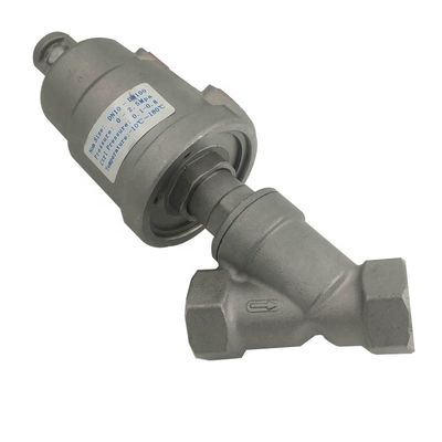 Valvola di sedile pneumatica ad angolo in acciaio inossidabile con design personalizzato e testa esagonale