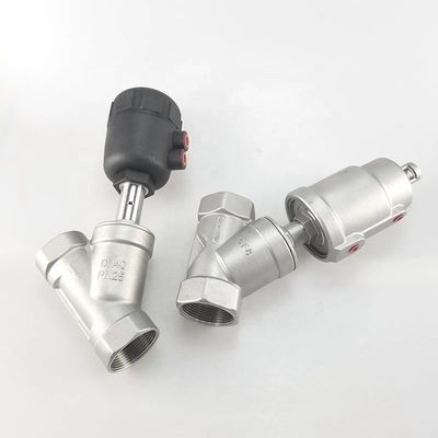 Valvola di sedile pneumatica ad angolo in acciaio inossidabile con design personalizzato e testa esagonale