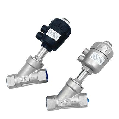 Valvola di sedile pneumatica ad angolo in acciaio inossidabile con design personalizzato e testa esagonale
