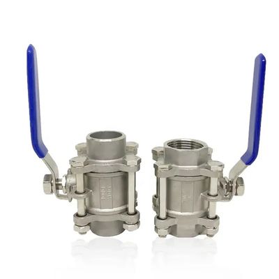 Acciaio inossidabile 304/316 3 pezzi Tipo Valvola a sfera a filo a vite NPT BSPT G per lavori pesanti