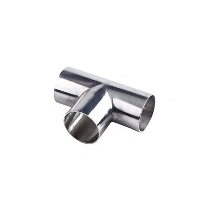 SS304 CF8 Acciaio inossidabile saldatura di lucidatura tubo sanitario 3 Way Tees ISO DIN