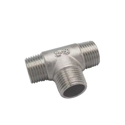 Acciaio inossidabile a 3 vie 1/2 "NPT Maschio a filo T tubo di tubo di montaggio Fitting Gassato Maschio Tee Fitting