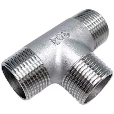 Acciaio inossidabile a 3 vie 1/2 "NPT Maschio a filo T tubo di tubo di montaggio Fitting Gassato Maschio Tee Fitting