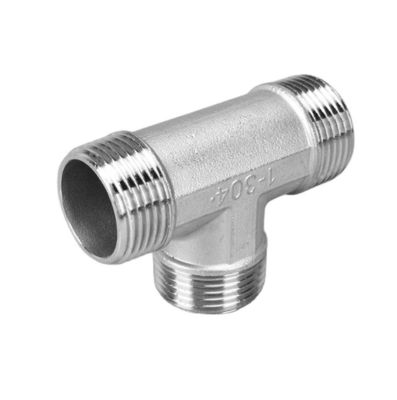 Acciaio inossidabile a 3 vie 1/2 "NPT Maschio a filo T tubo di tubo di montaggio Fitting Gassato Maschio Tee Fitting