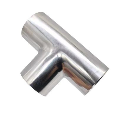 SS304 CF8 Acciaio inossidabile saldatura di lucidatura tubo sanitario 3 Way Tees ISO DIN