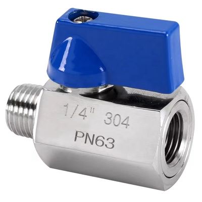Valvola a sfera di tipo mini standard a flusso uguale in acciaio inossidabile sanitario 304 316