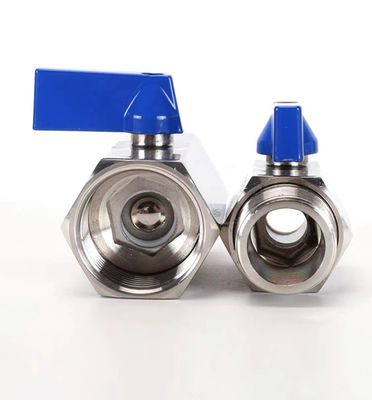 Valvola a sfera di tipo mini standard a flusso uguale in acciaio inossidabile sanitario 304 316