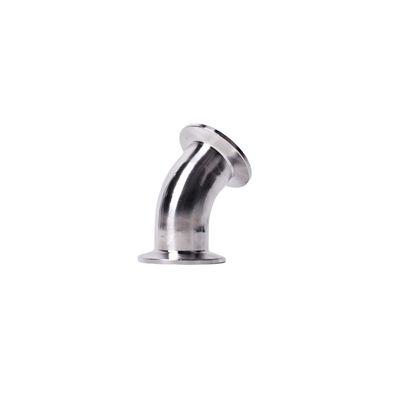 Fitting di tubi di saldatura a 45 gradi rotondo con piegatura del gomito per acciaio inossidabile sanitario 304 346L