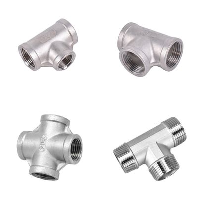 Tubo in forma di T in acciaio inossidabile con filo femminile NPT da 3/4" e codice di testa uguale