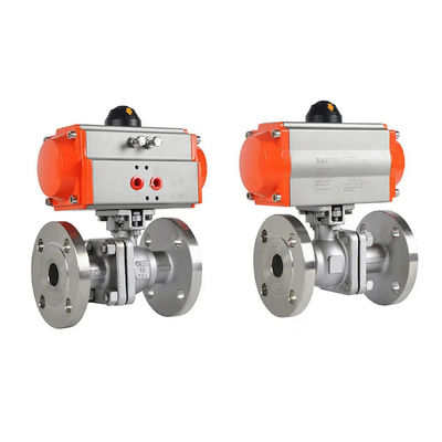 Valvola a sfera a flangia pneumatica azionata in acciaio inossidabile standard con connessione a flangia