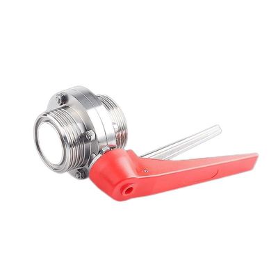 Valvole per farfalla a filo maschio manuali sanitari SS304 / 316L ODM