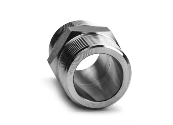 WZ Acciaio inossidabile ad alta pressione Hex Nipple BSP NPT Equal Male Thread Pipe Fitting