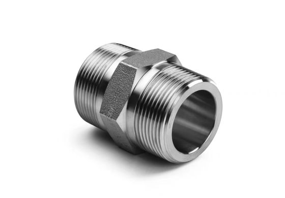 WZ Acciaio inossidabile ad alta pressione Hex Nipple BSP NPT Equal Male Thread Pipe Fitting
