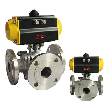 Valvola a sfera a flangia standard pneumatica WCB in acciaio al carbonio dn50 pn16 per supporto personalizzato