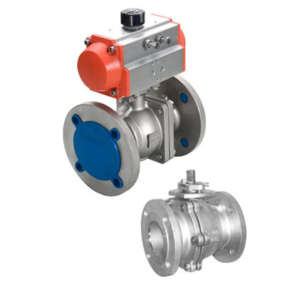 Valvola a sfera a flangia standard pneumatica WCB in acciaio al carbonio dn50 pn16 per supporto personalizzato