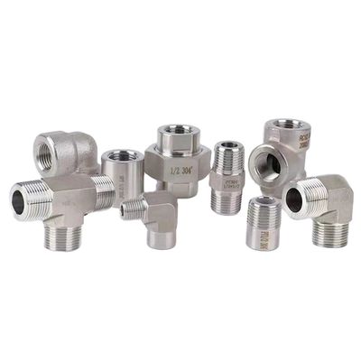Acciaio inossidabile 301 T-fitting 3 Ways Connector 1/8" NPT Femminile x 1/8" NPT Femminile x 1/8" NPT Femminile