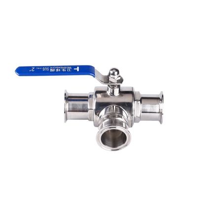 Valvola di sfera sanitaria in acciaio inossidabile 304 316 316L Tri Clamp 3 vie