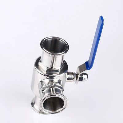 Valvola di sfera sanitaria in acciaio inossidabile 304 316 316L Tri Clamp 3 vie