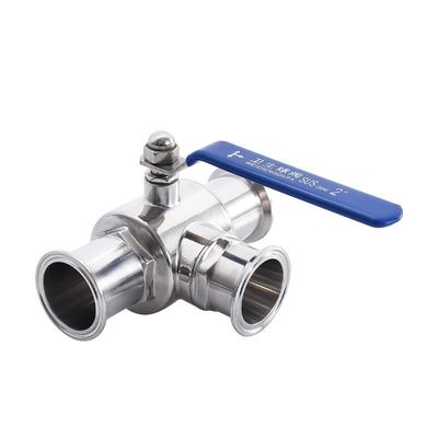 Valvola di sfera sanitaria in acciaio inossidabile 304 316 316L Tri Clamp 3 vie