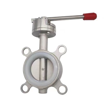 Valvola a farfalla in acciaio inossidabile 304 316 tipo wafer argento con connessione a filo