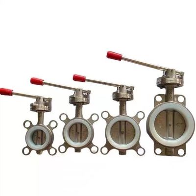 Valvola a farfalla in acciaio inossidabile 304 316 tipo wafer argento con connessione a filo