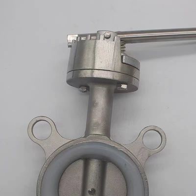 Valvola a farfalla in acciaio inossidabile 304 316 tipo wafer argento con connessione a filo