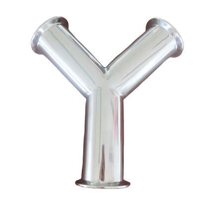 Connettore sanitario in acciaio inossidabile Y tipo 3 Way Tee con connessione di saldatura a tri-clamp