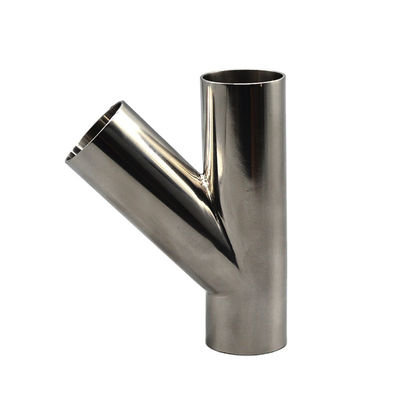 Connettore sanitario in acciaio inossidabile Y tipo 3 Way Tee con connessione di saldatura a tri-clamp