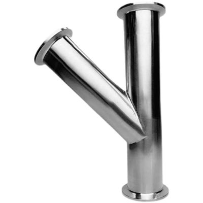 Connettore sanitario in acciaio inossidabile Y tipo 3 Way Tee con connessione di saldatura a tri-clamp