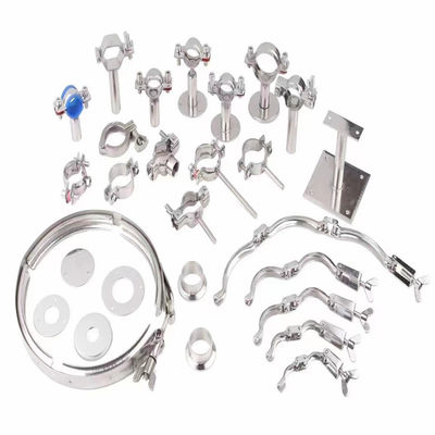 Tenitore di tubi regolabile in acciaio inossidabile argento 304 con connessione a filo/clamp/saldatura