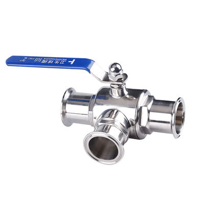 Valvo a sfera tri-clamp sanitario SS304/SS316L con funzione a 3 vie e in 1/2'' 6' dimensioni