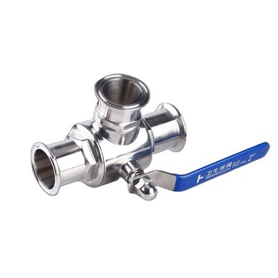 Valvo a sfera tri-clamp sanitario SS304/SS316L con funzione a 3 vie e in 1/2'' 6' dimensioni
