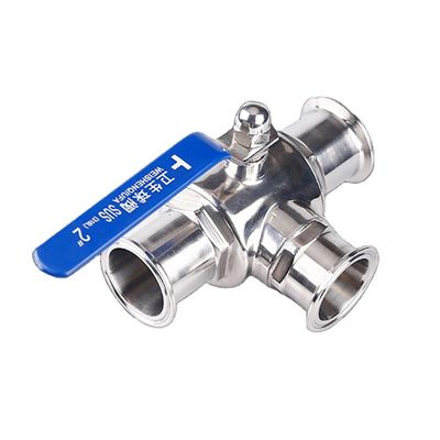 Valvo a sfera tri-clamp sanitario SS304/SS316L con funzione a 3 vie e in 1/2'' 6' dimensioni
