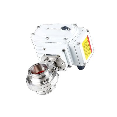 Valvola a farfalla di acciaio inossidabile sanitario 304/316L con attuatore elettrico