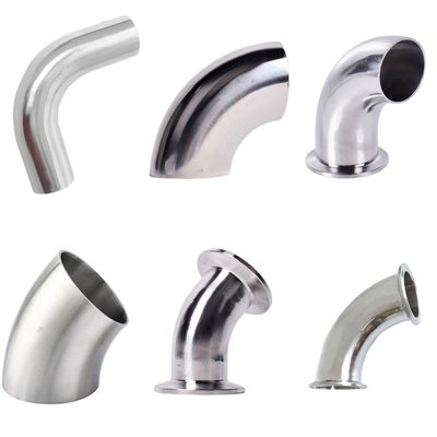 SR LR dell'accessorio per tubi 304 316 di acciaio inossidabile 90 gradi 45 gradi di via che salda il tri gomito del morsetto