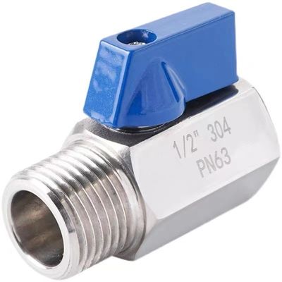 Valvola a sfera minima uguale 1/8" WZ acciaio inossidabile 304 316 FF 1000PSI/PN63 Manuale di vite